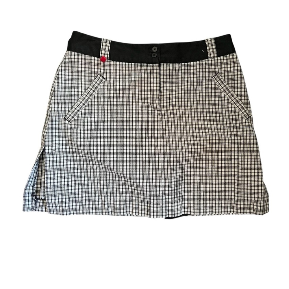 Sport Haley Plaid Golf Skort | Black & White Plaid | Size 10
